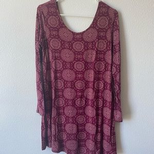 Printed long sleeve dress